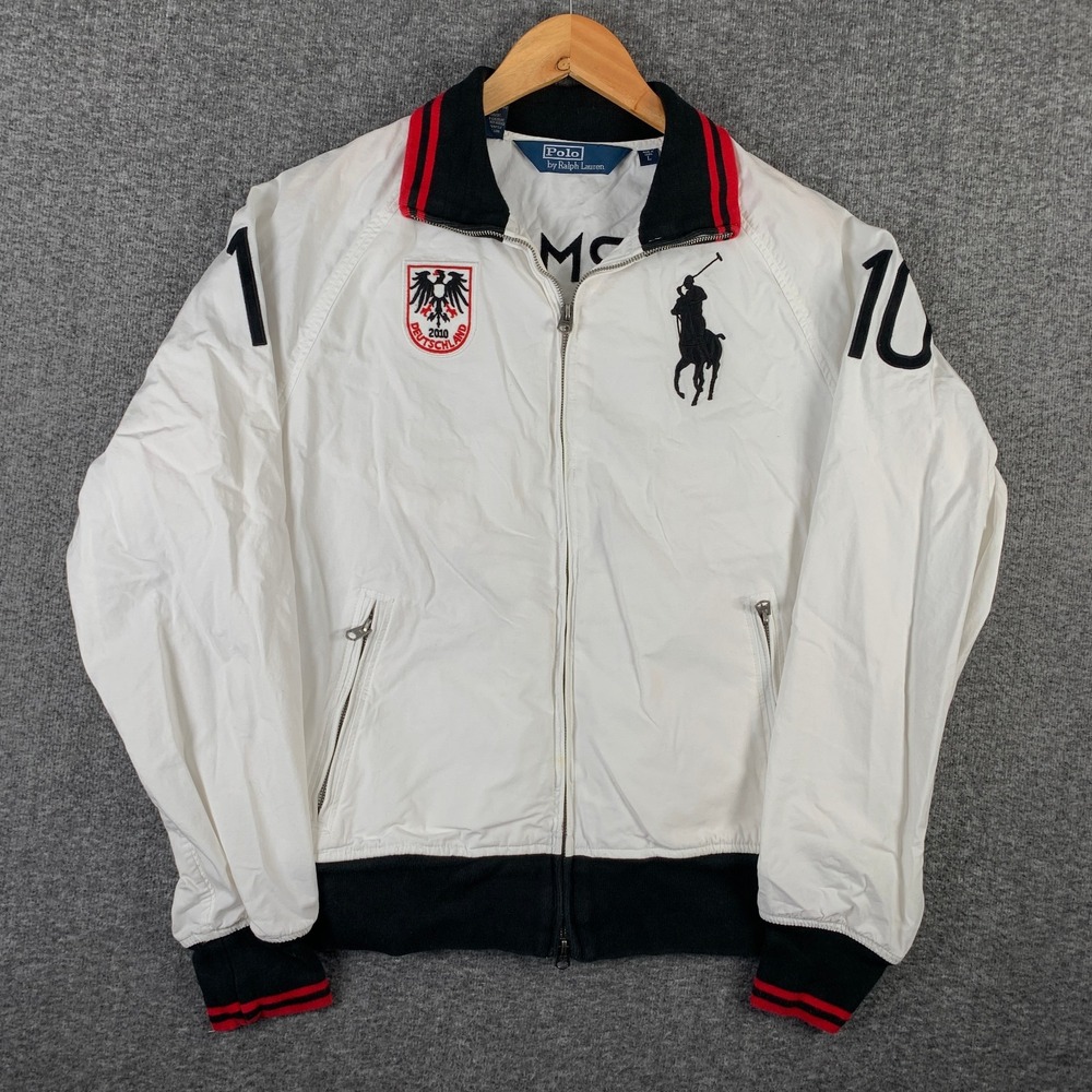 Vtg Polo Ralph Lauren Track Jacket Men Large Germany Deutschland Big Pony Y2K